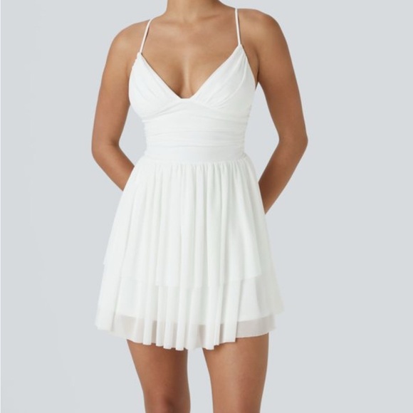 HALARA Dresses & Skirts - HALARA White Spaghetti Strap Mini Dress